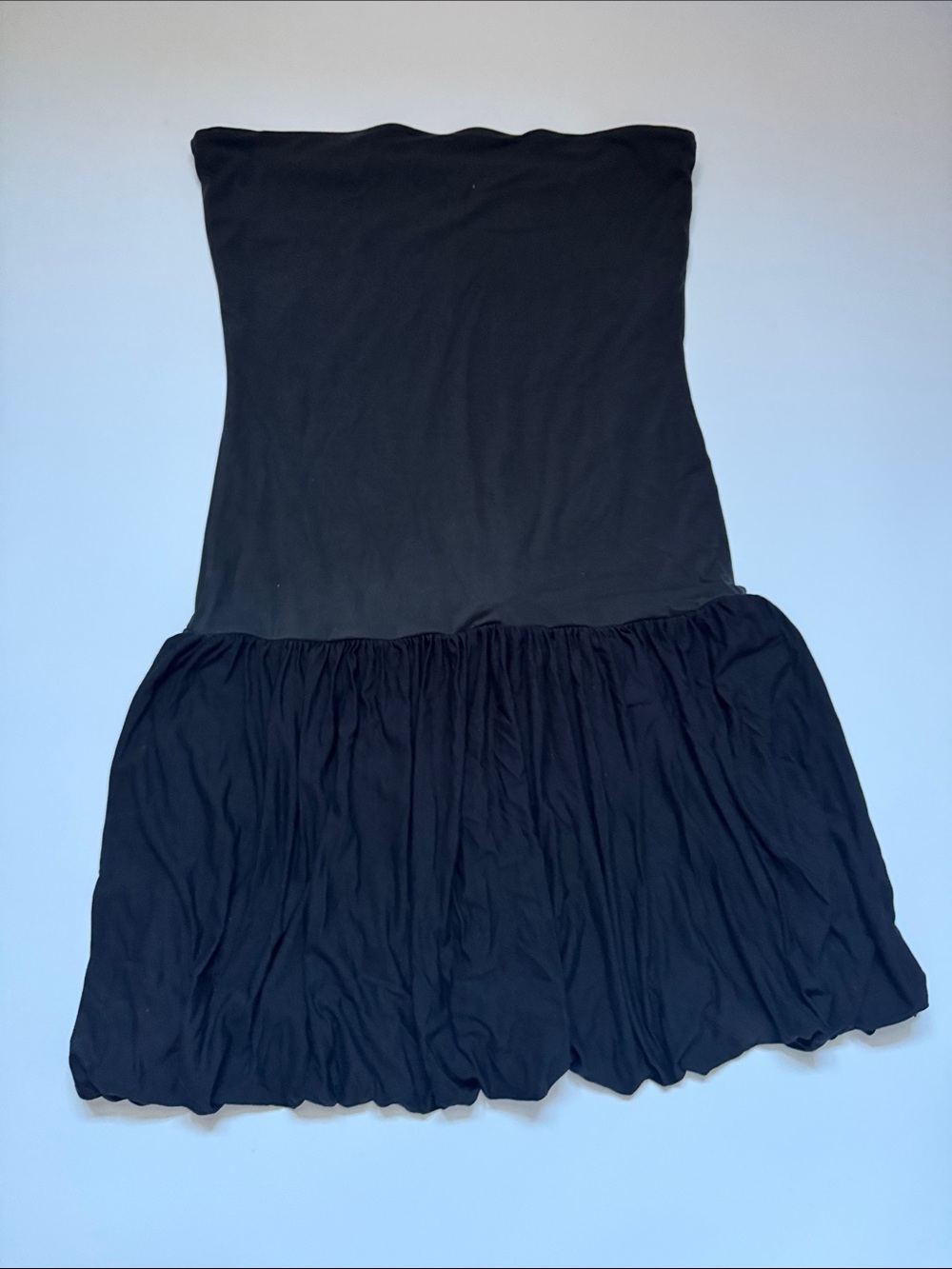 lululemon athletica Black Strapless Tiered Skater Dress